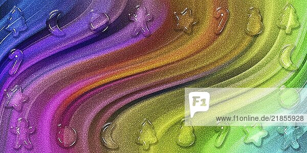 Weihnachten Plätzchen Urlaub Rahmen  Weihnachten Grußkarte  Neujahr bunte Glitter Hintergrund  3d Cookies Weihnachten Poster