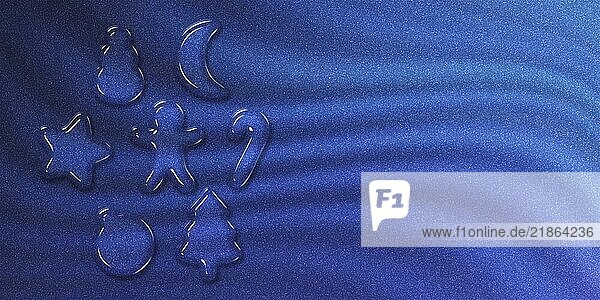 Weihnachten Plätzchen Urlaub Grußkarte  Weihnachten Grußkarte  Neujahr Blau Glitter Hintergrund  3d Cookies Weihnachten Poster