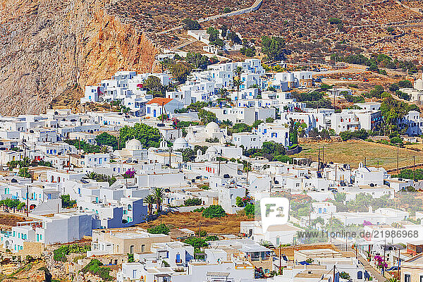 View of Chora village  Chora  Folegandros Island  Cyclades Islands  Greek Islands  Greece  Europe