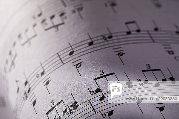 Close-up of sheet music