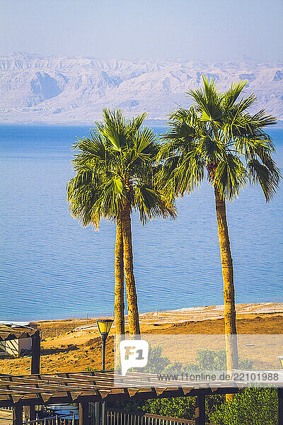 Jordan  Middle East  Dead Sea. The Israeli coast in the background