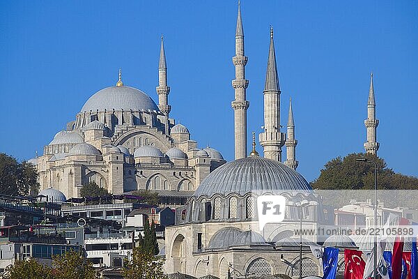 skyline  Turkey  travel  Europe  Istanbul  T?rkiye  S?leymaniye and R?stem Pasa mosques