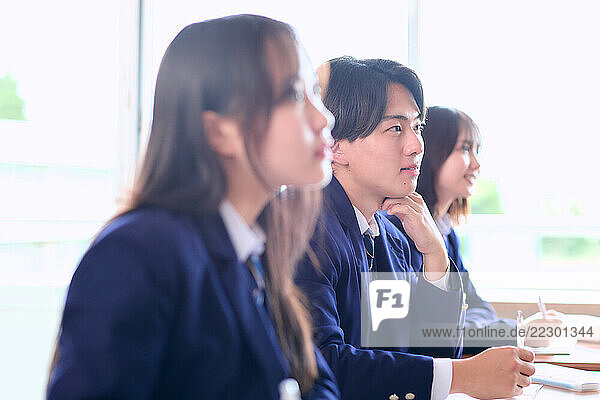 Japanese High School Students In Classroom