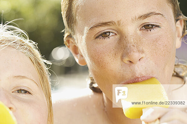 Boys Eating Ice lolly