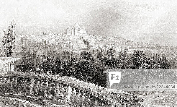 A view of Washington from the President s house. From a 19th century print