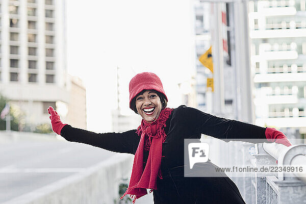 Woman Outdoors in Urban Setting