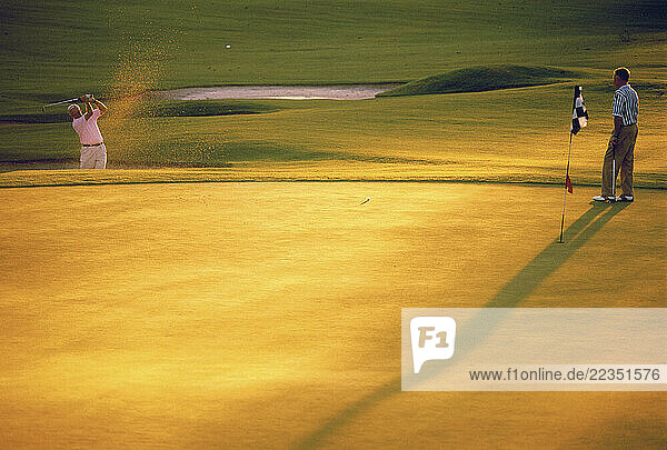 Mature Men Golfing