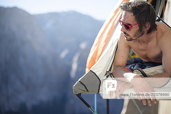 Climbers Tommy Caldwell and Kevin Jorgeson free climb the Dawn Wall in Yosemite National Park  California in January 2015. The climbers ascent of the Dawn Wall was completed over the course of 19 days. Tommy Caldwell and Kevin Jorgeson are the first climbers to free climb the 3 000-foot vertical wall.