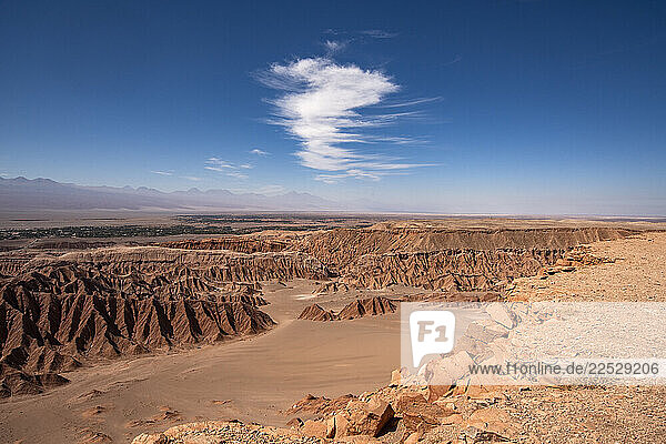 Sandstone rock formations in Atacama Desert