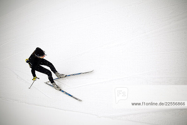 Tiffany Teaford gets some Nordic skiing in on a late March day in Stowe  Vermont.