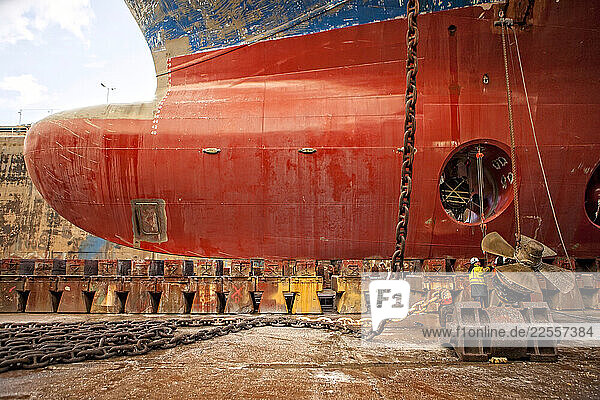 Ferry / Passenger Ship Paglia Orba. Length 165 m X 29 m Gross tonnage:29 718 tons Summer DWT:6 325 tons Build in 1994 France Chantier Naval de Marseille (CNdM) is a ship repair yard with modern and well equipped facilities  a highly skilled workforce  a wide network of specialists and strong teamwork ethic .