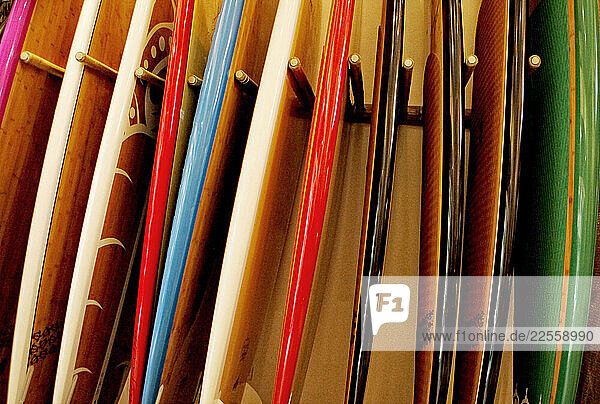 Surf board in a Surf Shop  Rio de Janeiro  Brazil.