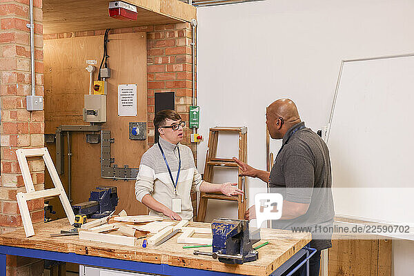 Disabled men working in workshop