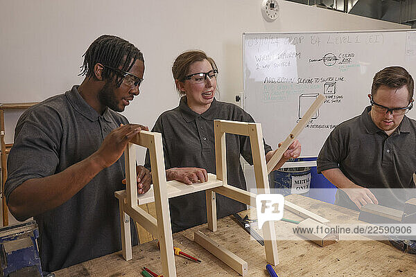 Disabled people at workshop