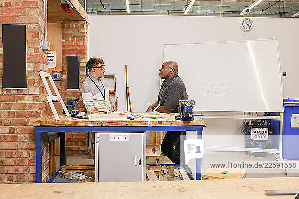 Disabled men working in workshop