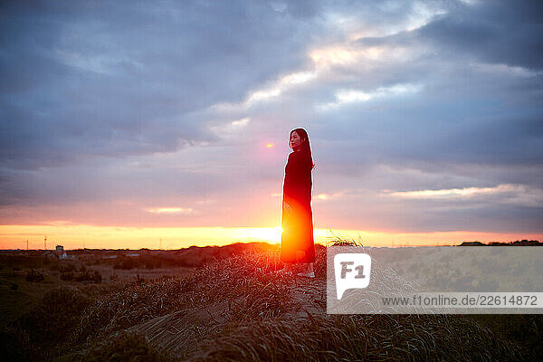 Young Japanese woman in the countryside