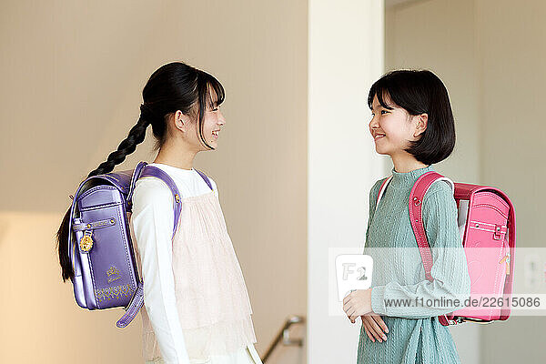 Young Japanese schoolkids