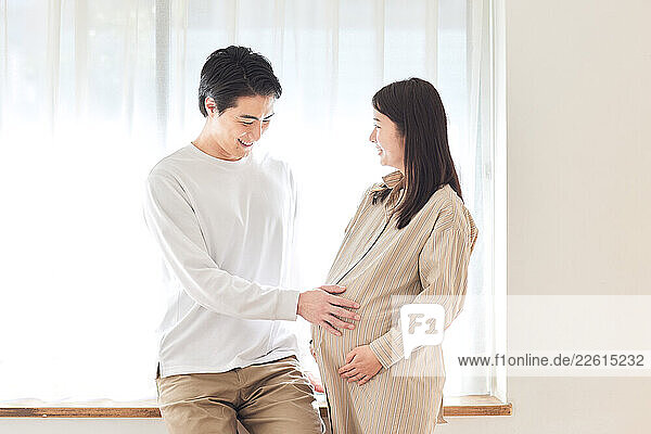 Japanese couple at home
