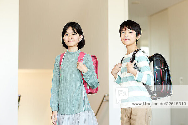 Young Japanese schoolkids