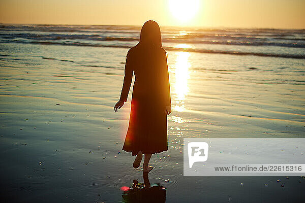 Young Japanese woman at the beach
