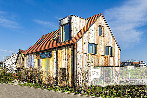 Modern single family home with wooden facade in Remshalden  Germany