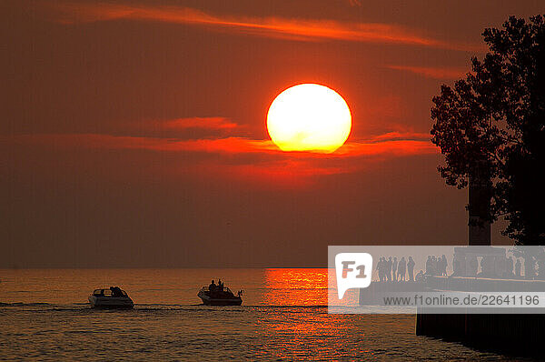 Sunset  Lake Michigan  Holland  Michigan  USA