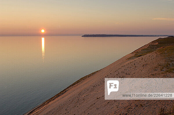 Sand Dunes at Lake Michigan  Sleeping Bear Dunes National Lakeshore  Michigan  USA