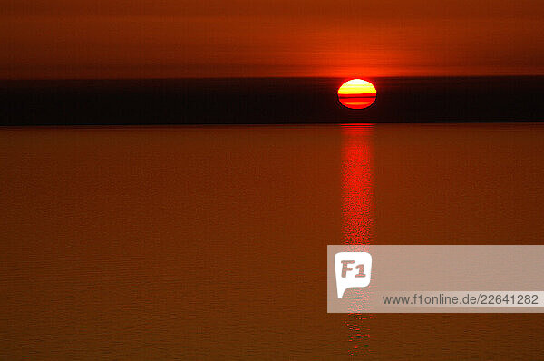 Sunset at Lake Michigan  Sleeping Bear Dunes National Lakeshore  Michigan  USA