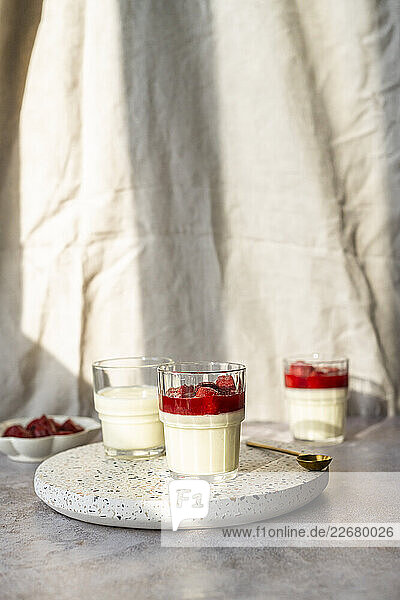 Zitronen-Posset mit Vanille-Erdbeeren