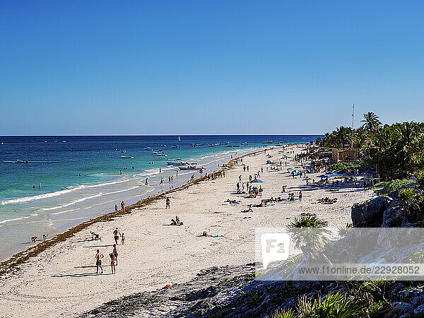 Paradise Beach  elevated view  Tulum  Quintana Roo State  Mexico