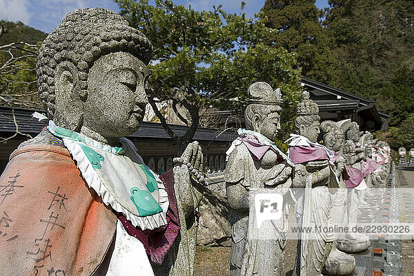 Statues  Mount Koya  Wakayama Prefecture  Japan  East Asia