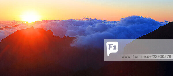 Sunset from summit of Pico do Areeiro  Madeira