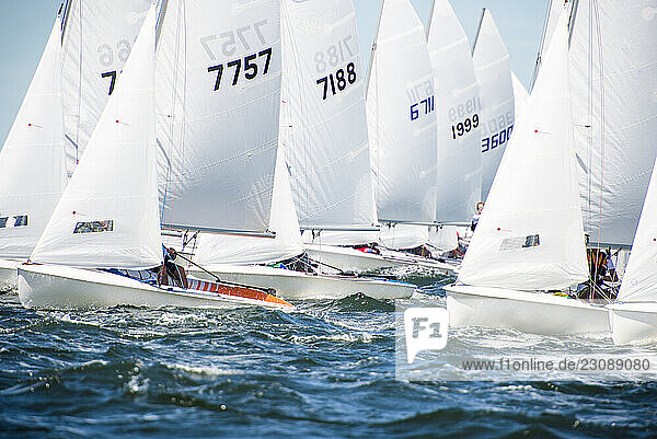 Teenagers sailing in Rhode Island regatta for junior sailors
