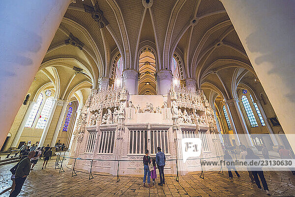 France  Centre-Val de Loire  Eure-et-Loir  Chartres. Details of the Cathedral of Our Lady of Chartres. Choir enclosure  Choir tower