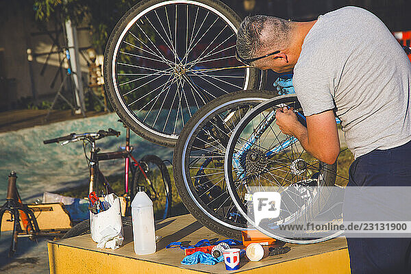 Latvia  Riga. Bicycle repair association  apprenticeship.