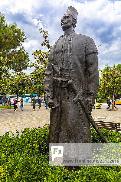 Tirana  Albania. Soule?man Pasha Square  memorial of Sulejman Pasha Bargjini