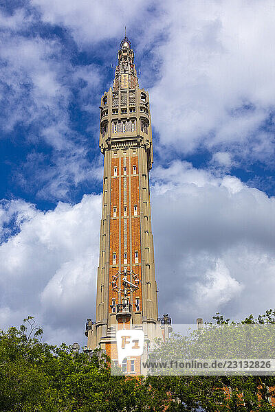 France  Hauts de France  Nord  Lille. The belfry of the H?tel-de-Ville.